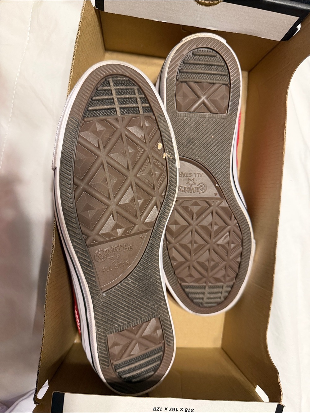 Converse Women’s Red and White Low-Top Canvas Sneakers - Picture 2 of 4
